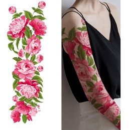 Tetovanie dámske falošné kvetinové na paži, tetovací rukáv