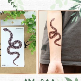 Wąż, tymczasowy tatuaż wąż, pyton na przedramieniu, łydce, łopatce