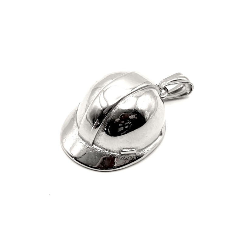 Rozsdamentes acél medál, nagy sisak, biztonsági őrnek, építésfelügyeletnek