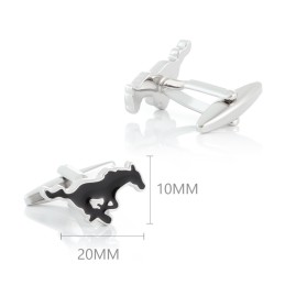 Spinki do mankietów galopujący, biegnący koń