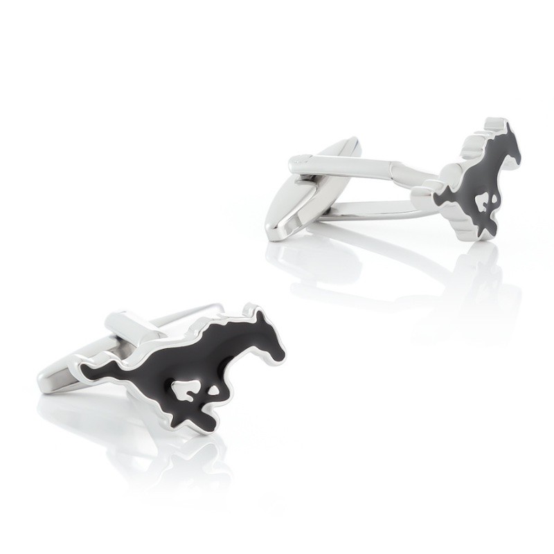 Spinki do mankietów galopujący, biegnący koń