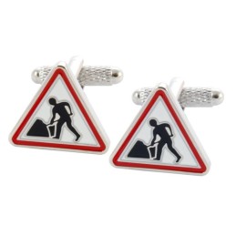 Manžetové gombíky dopravná značka práce na ceste, cestár, D1