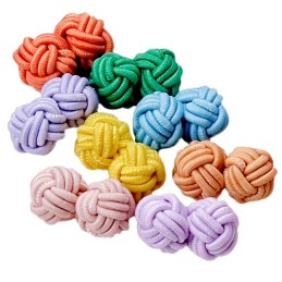 Manžetové gombíky textilné uzlíky lacné farebné, ball, uzol