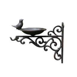 Krmítko pre vtáčiky, liatinové nástenné, na konzolke