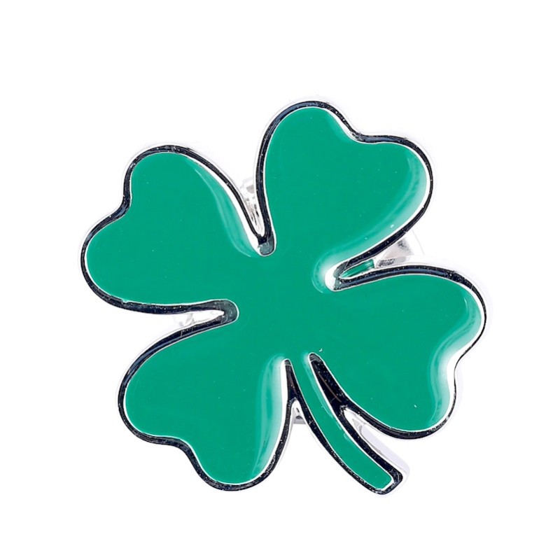 Bross, zöld lóhere jelvény, szerencsét hozó