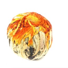 Kvitnúce, kvetinový čaj, Jin Zhan Li Zhi, kvet slnečnice a liči, zelený čaj