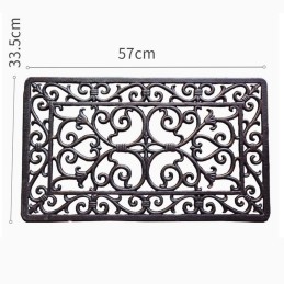 Żeliwna prostokątna wycieraczka zewnętrzna, motywy secesyjne