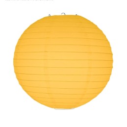 Lampion papírový kulatý dekorativní tmavě žlutý, medový 30cm