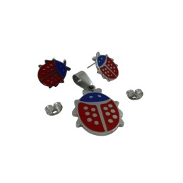 Ékszer szett beszúrós és katicabogár medál