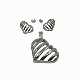 Zestaw biżuterii zawieszka i kolczyki serce