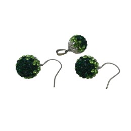 Zelená súprava šperkov guličiek Swarovski komponenty