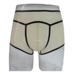 Bokserki z przezroczystego lateksu