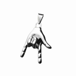 Prívesok nerezový pre rockerov, gesto ruky Rock and Roll