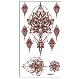 Henna hnědé nalepovací tetování, ornamenty, květy