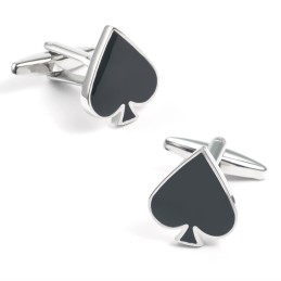 Manžetové gombíky farba kariet piky, poker