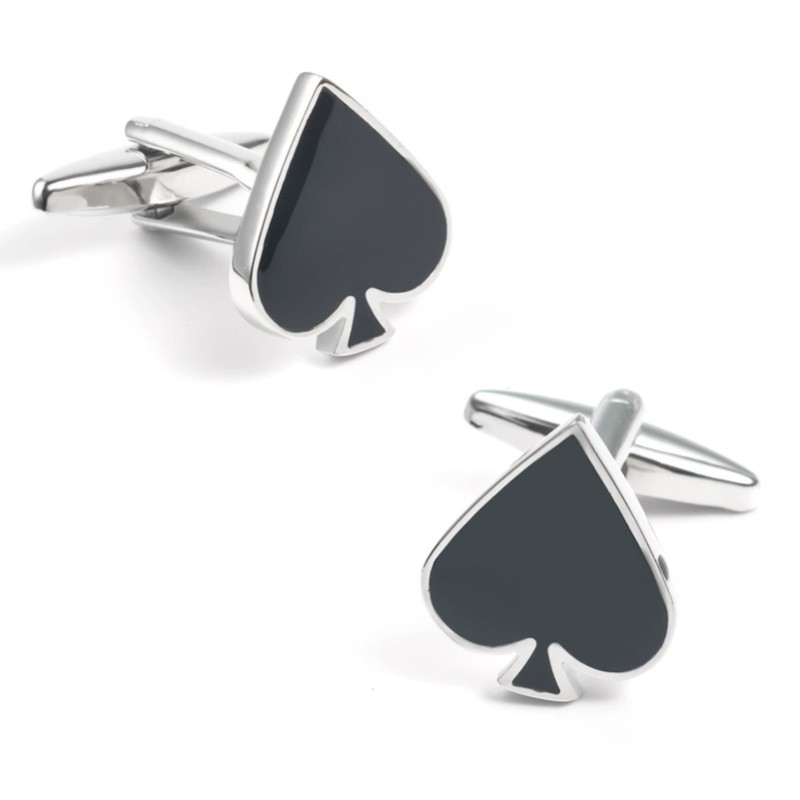 Manžetové gombíky farba kariet piky, poker