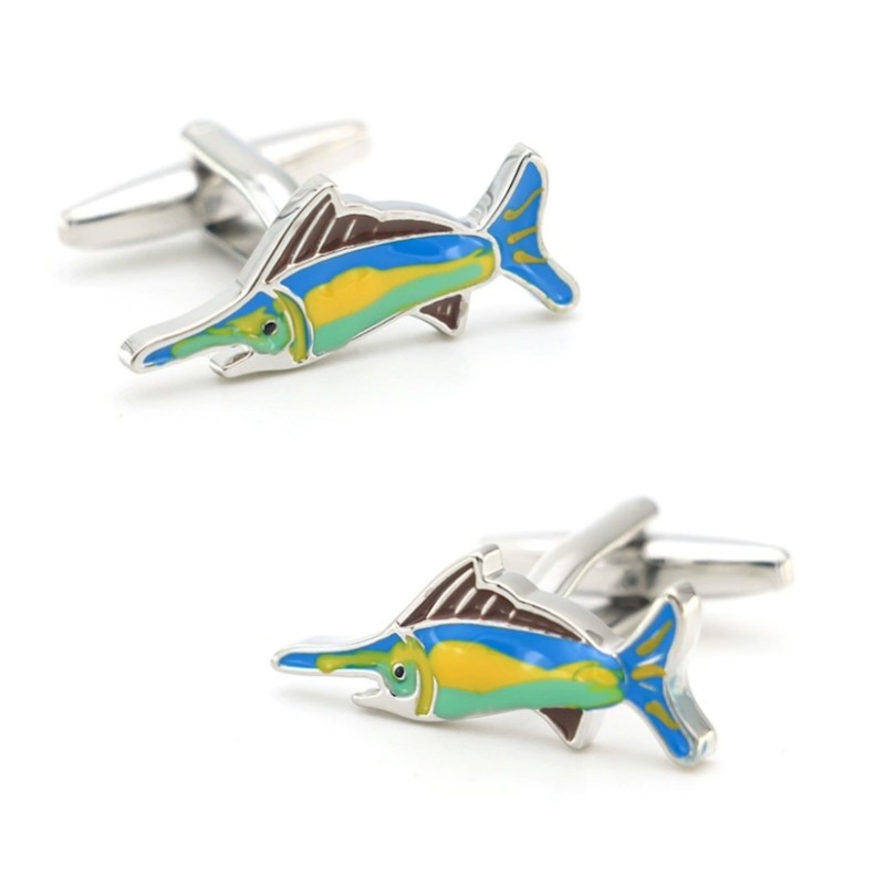 Mandzsettagombok kardhal, merlin, színes