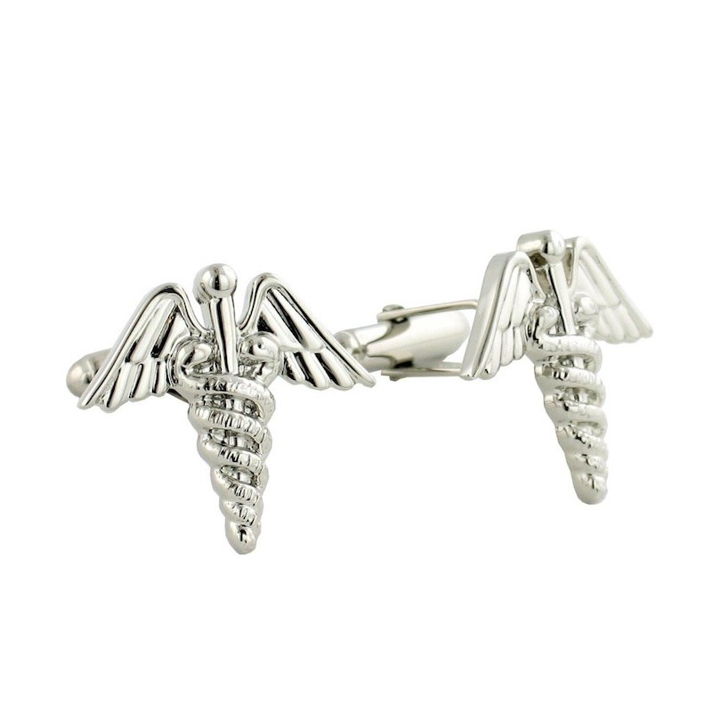 Manžetové knoflíčky okřídlená hůl, caduceus, lékařské