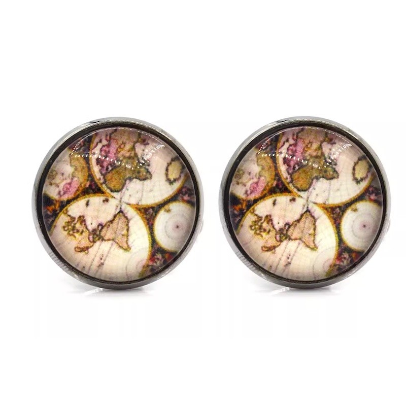 Manžetové knoflíčky historická mapa světa