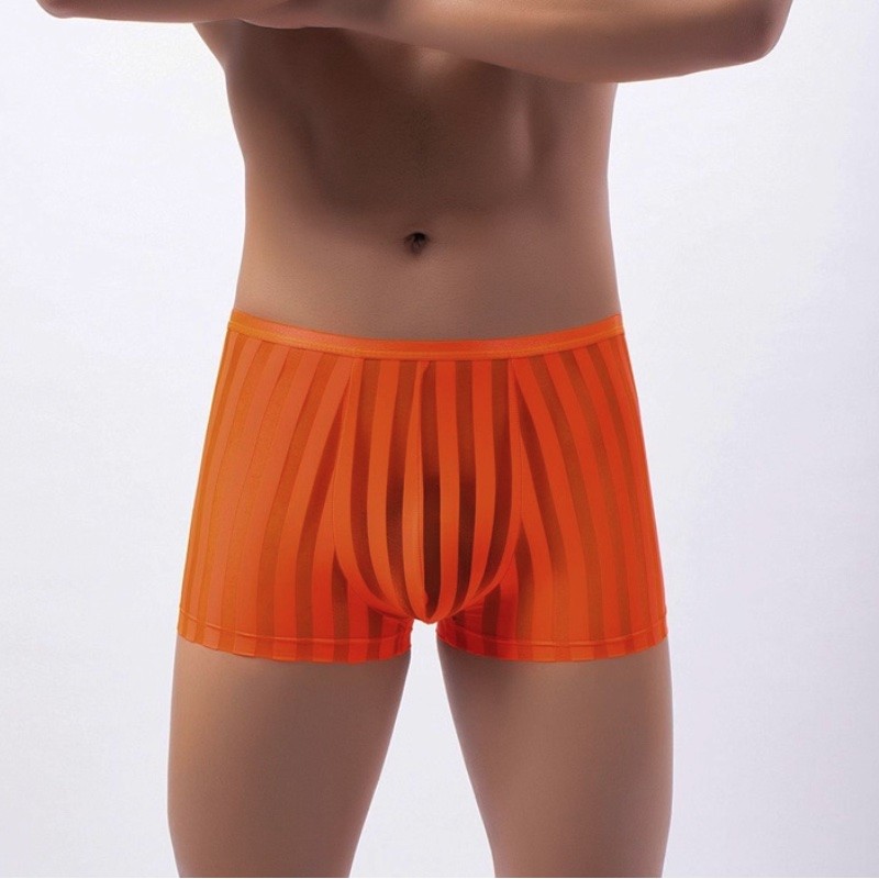 Pánské boxerky poloprůhledné, pruhované, ultra tenké