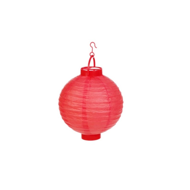 Lampion závěsný zahradní kulatý papírový s LED diodou, 30cm