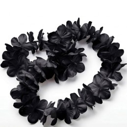 Havajský party květinový věnec černý