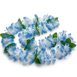 Havajský party květinový věnec modrý