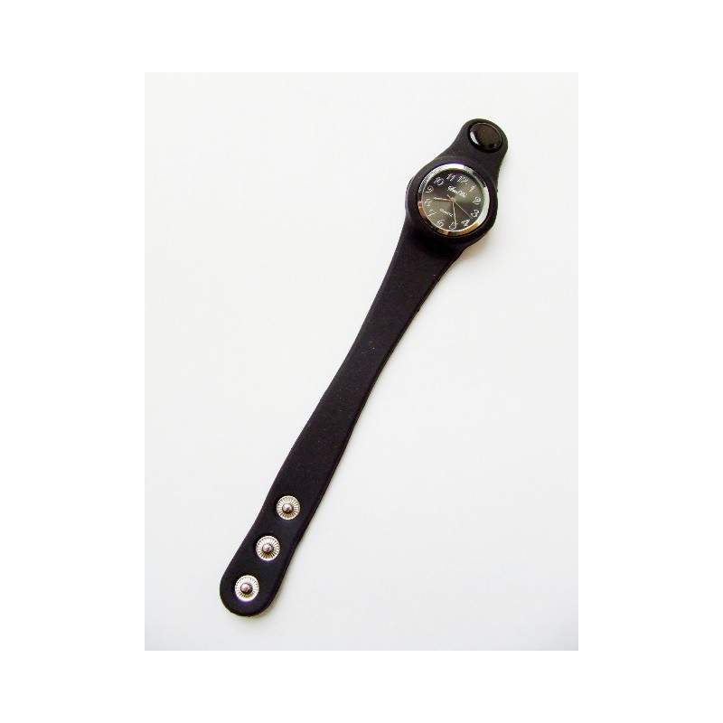Modny czarny silikonowy zegarek