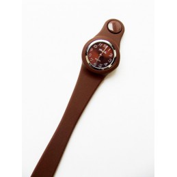Modny brązowy zegarek silikonowy