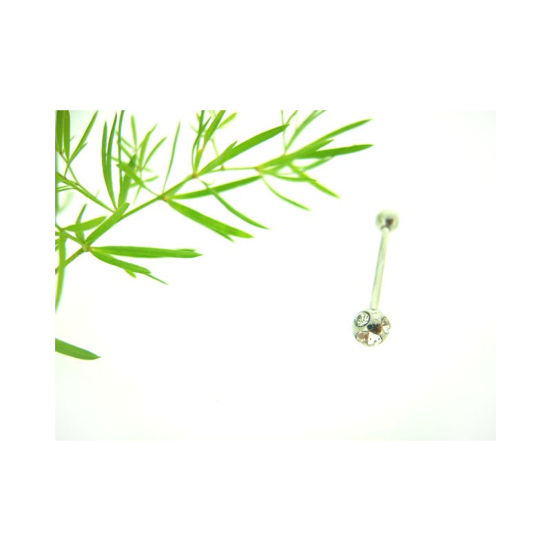 Piercing činka chirurgická ocel a bílý zirkon Piercing činka chirurgická ocel a bílý zirkon