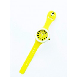 Żółty okrągły zegarek silikonowy